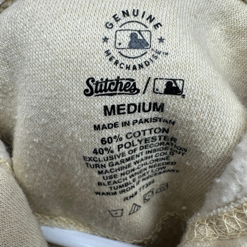 Stitches Hoodie Mens M Cream Chicago Cubs MLB Sherpa Lined Chenille Patch 94972 - Picture 2 of 11